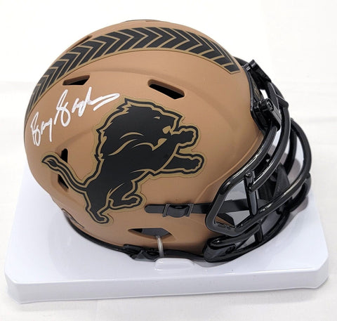 Barry Sanders Signed Detroit Lions 2023 Salute To Service Mini Helmet Beckett