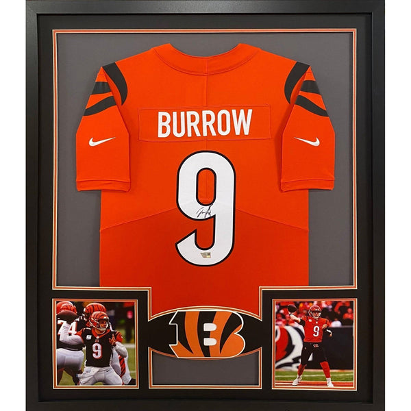 Joe Burrow Autographed Signed Framed Cincinnati Bengals BG2O Jersey FANATICS