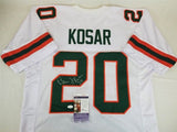 Bernie Kosar Signed Miami Hurricanes White Jersey (JSA COA) 1983 National Champs