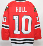 Dennis Hull Signed Blackhawks Jersey Inscribed "Let's Go Hawks" (JSA COA)