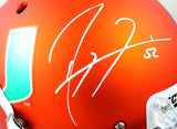 Ray Lewis Autographed Miami Hurricanes Orange Schutt F/S Helmet -Beckett W Holo