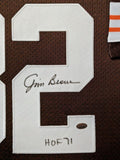 CUSTOM FRAMED IN SUEDE CLEVELAND BROWNS JIM BROWN AUTOGRAPHED SIGNED JERSEY GTSM