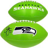 JIM ZORN AUTOGRAPHED SEATTLE SEAHAWKS GREEN LOGO FOOTBALL MCS HOLO STOCK #211070