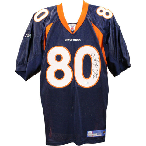 Rod Smith Signed Denver Broncos Reebok 52 Blue Jersey Beckett 45046