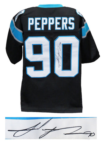 Julius Peppers PANTHERS Signed Black Custom Football Jersey - SCHWARTZ COA