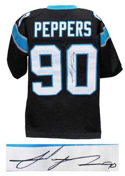 Julius Peppers PANTHERS Signed Black Custom Football Jersey - SCHWARTZ COA