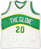 SEATTLE SUPERSONICS GARY PAYTON AUTOGRAPHED WHITE JERSEY "THE GLOVE" JSA 215727