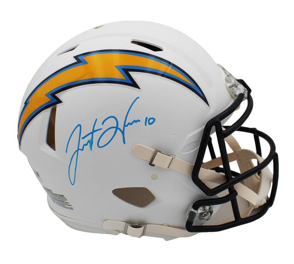 Justin Herbert Signed Los Angeles Chargers Speed Authentic White Matte Helmet