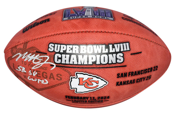 MECOLE HARDMAN SIGNED KANSAS CITY CHIEFS SUPER BOWL 58 LVIII CHAMPIONS FOOTBALL