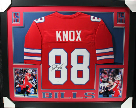 DAWSON KNOX (Bills red SKYLINE) Signed Autographed Framed Jersey JSA