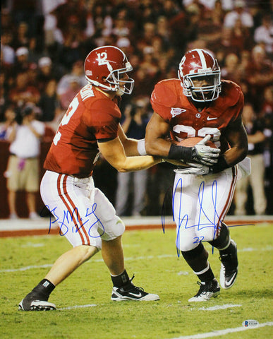 Greg McElroy & Mark Ingram Signed Alabama Crimson Tide 16x20 Photo BAS 29172