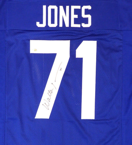 SEATTLE SEAHAWKS WALTER JONES AUTOGRAPHED SIGNED BLUE JERSEY MCS HOLO 124675