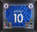 Chelsea FC Christian Pulisic Authentic Signed Blue Nike Framed Jersey Panini