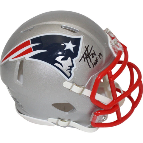 Ty Law Autographed/Signed New England Patriots Mini Helmet HOF Beckett 46989