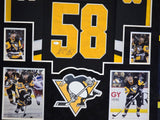 SUEDE FRAMED PITTSBURGH PENGUINS KRIS LETANG AUTOGRAPHED SIGNED JERSEY JSA COA
