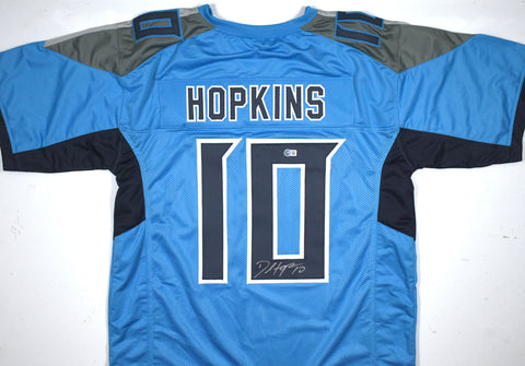 DeAndre Hopkins Autographed Blue Pro Style Jersey - Beckett W Hologram *Silver