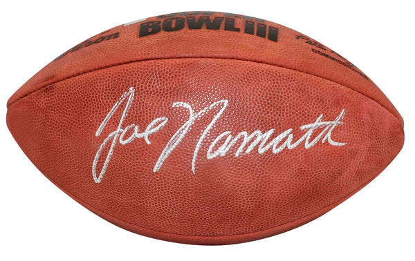 JOE NAMATH SIGNED NEW YORK JETS WILSON SUPER BOWL III 3 FOOTBALL BECKETT