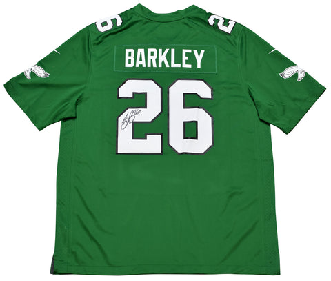 SAQUON BARKLEY SIGNED PHILADELPHIA EAGLES #26 KELLY GREEN NIKE JERSEY BECKETT