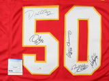 Chiefs Jersey Signed (5) Neil Smith, Derrick Johnson, Dante Hall, Deron Cherry