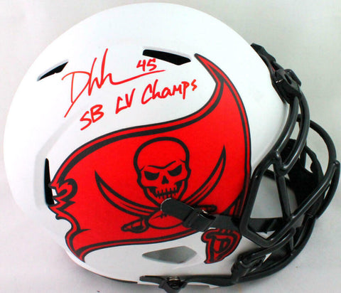 Devin White Signed Tampa Bay Bucs Lunar Speed F/S Helmet Insc- Beckett W *Red