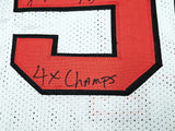 CHICAGO BULLS HORACE GRANT AUTOGRAPHED WHITE JERSEY "4X CHAMPS" JSA 215705