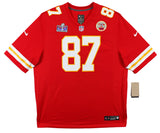 Chiefs Travis Kelce Signed Red Nike Game Jersey w/ SB LVIII Patch BAS Witnessed