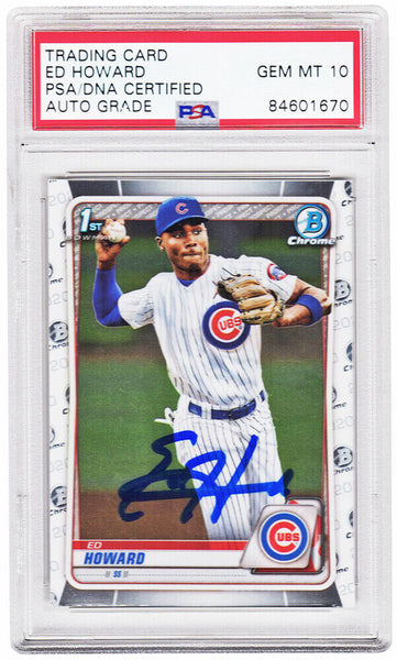 Ed Howard Autographed 2020 Topps Bowman Chrome Rookie Card (PSA - Auto 10)