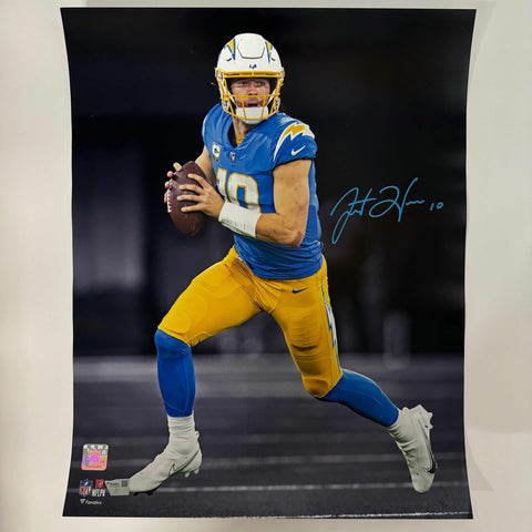 Autographed/Signed Justin Herbert Los Angeles Chargers 16x20 Photo Fanatics COA