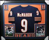 JIM MCMAHON (Bears navy SKYLINE) Signed Autographed Framed Jersey Beckett