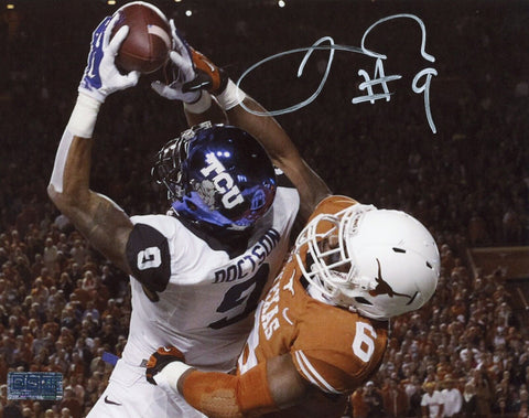 JOSH DOCTSON SIGNED AUTOGRAPHED TCU HORNED FROGS VS TEXAS 8x10 PHOTO COA