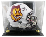 ASU Cameron Skattebo Signed White Sparky F/S Speed Rep Helmet W/ Case BAS Wit