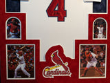 FRAMED IN SUEDE ST LOUIS CARDINALS YADIER MOLINA AUTOGRAPHED JERSEY BECKETT HOLO