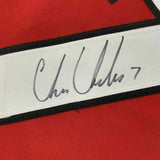 FRAMED Autographed/Signed CHRIS CHELIOS 33x42 Chicago Red Jersey JSA COA Auto