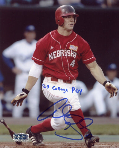 ALEX GORDON SIGNED NEBRASKA CORNHUSKERS 8X10 PHOTO W/ 05 COLLEGE POY