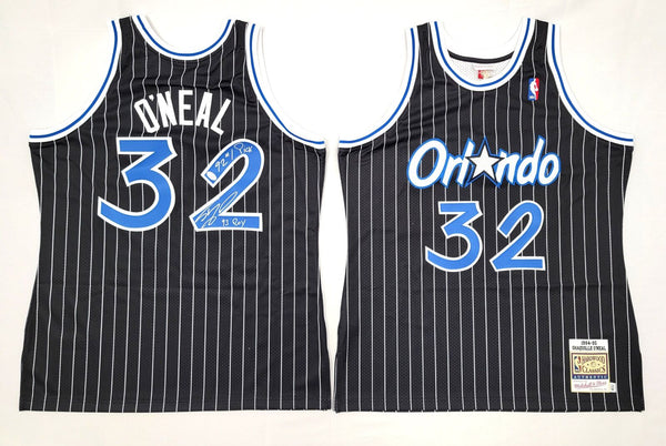 Shaquille O'Neal Signed Magic Black 1994-95 M&N Authentic Jersey 93 ROY PSA/DNA