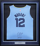 MEMPHIS GRIZZLIES JA MORANT AUTOGRAPHED FRAMED FANATICS JERSEY ROY 20 BECKETT