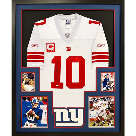 Eli Manning Autographed Signed Framed New York Giants Front Jersey STEINER