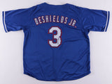 Delino DeShields Jr. Signed Texas Rangers Dallas / Throwback Jersey (JSA COA)