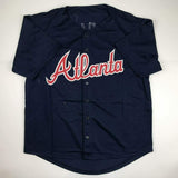 Autographed/Signed John Smoltz Atlanta Blue Baseball Jersey JSA COA AUto