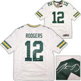 PACKERS AARON RODGERS AUTOGRAPHED WHITE NIKE TWILL JERSEY L FANATICS 209356