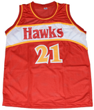 DOMINIQUE WILKINS SIGNED ATLANTA HAWKS #21 RED BASKETBALL JERSEY BECKETT