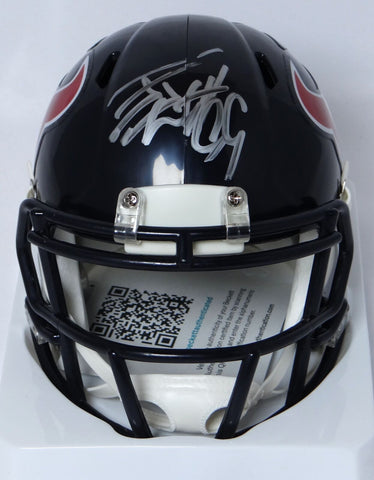 JJ Watt Autographed Texans Speed Mini Helmet- Beckett W Hologram *Silver