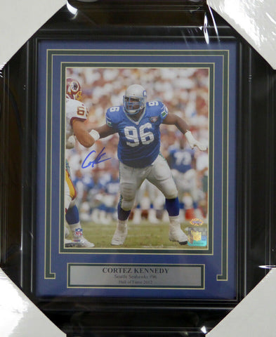 CORTEZ KENNEDY AUTOGRAPHED SIGNED FRAMED 8X10 PHOTO SEAHAWKS MCS HOLO 123668