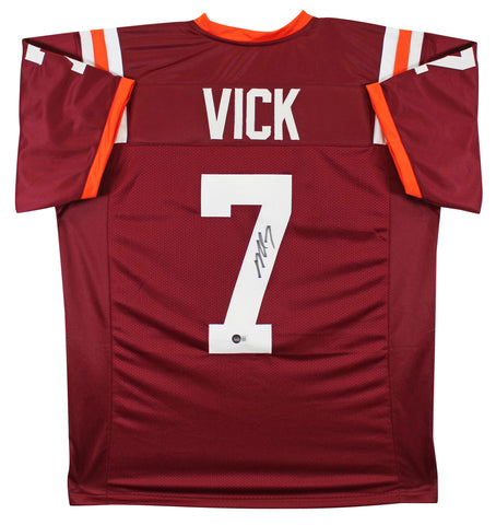 Virginia Tech Michael Vick Authentic Signed Maroon Pro Style Jersey BAS Witness