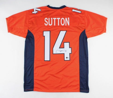 Courtland Sutton Signed Denver Bronco Jersey (Beckett) 2018 Rookie Wide Receiver