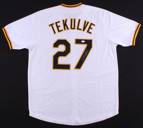 Kent Tekulve Signed White Pirates Jersey (JSA COA) World Series Champion (1979)