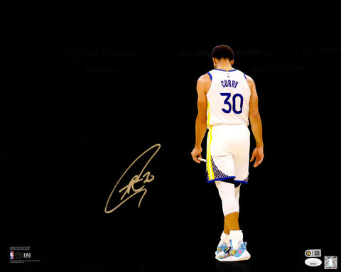 STEPHEN CURRY AUTOGRAPHED 16X20 PHOTO GOLDEN STATE WARRIORS SPOTLIGHT JSA 235487