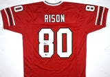 Andre Rison Autographed Red Pro Style Jersey - Beckett W Hologram *Black