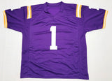 Ja'Marr Chase Autographed LSU Tigers Purple Pro Style Jersey Beckett Witnessed