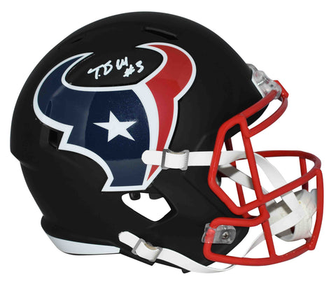 NATHANIEL TANK DELL SIGNED HOUSTON TEXANS FLAT BLACK SPEED MINI HELMET BECKETT